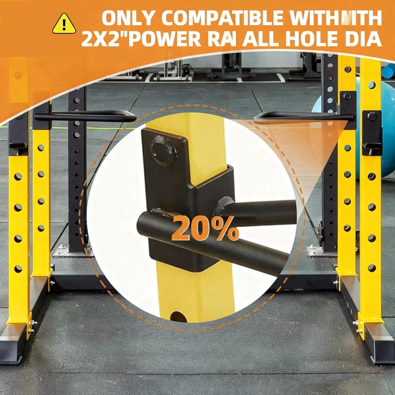 Fitvids Dual Grip Dip Bars Attachment for 2x2 Power Rack & Squat Rack, Heavy Duty Pair for Pull Ups, Push Ups, Triceps & Chest Workouts, 330LBS Capacity - Image 4
